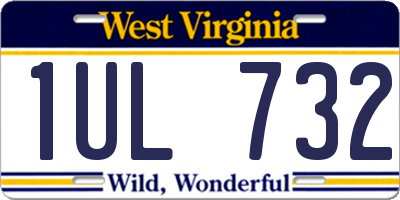 WV license plate 1UL732