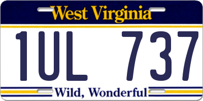 WV license plate 1UL737
