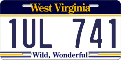 WV license plate 1UL741