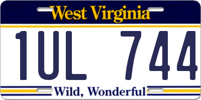 WV license plate 1UL744