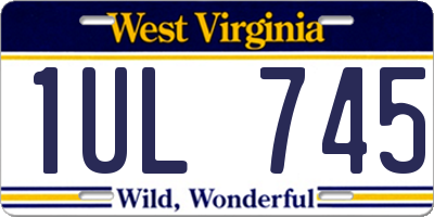 WV license plate 1UL745