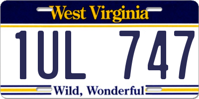 WV license plate 1UL747