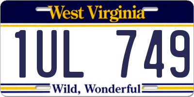 WV license plate 1UL749
