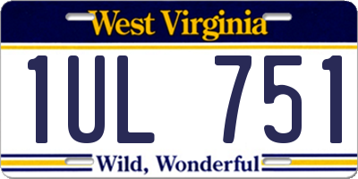 WV license plate 1UL751