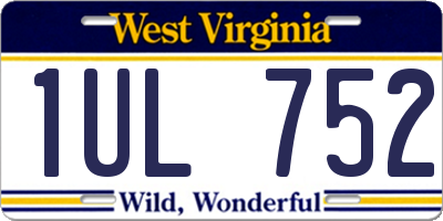 WV license plate 1UL752
