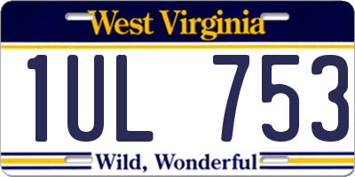 WV license plate 1UL753