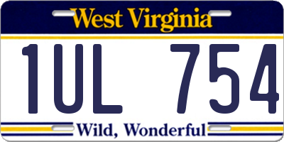 WV license plate 1UL754