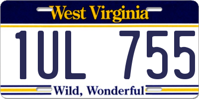 WV license plate 1UL755