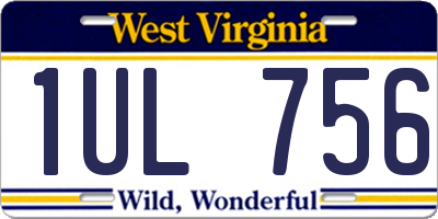 WV license plate 1UL756