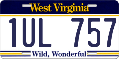 WV license plate 1UL757