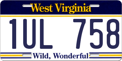 WV license plate 1UL758