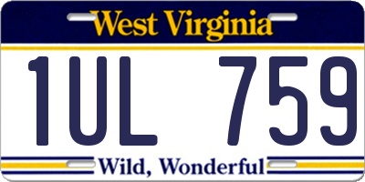 WV license plate 1UL759