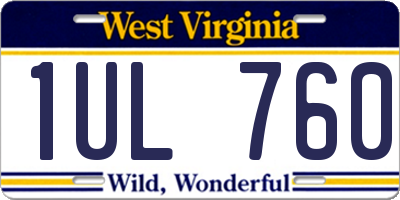 WV license plate 1UL760