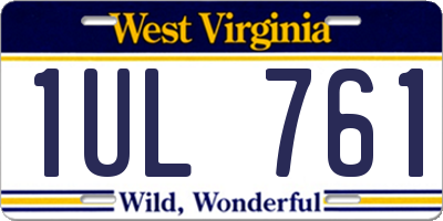 WV license plate 1UL761