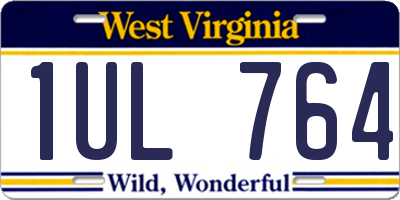 WV license plate 1UL764
