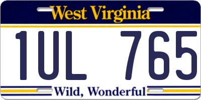 WV license plate 1UL765
