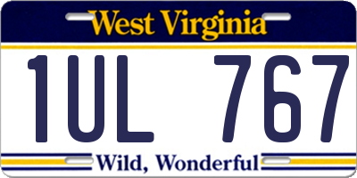 WV license plate 1UL767