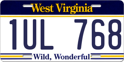 WV license plate 1UL768