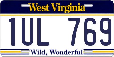 WV license plate 1UL769