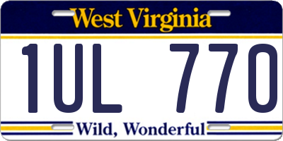WV license plate 1UL770