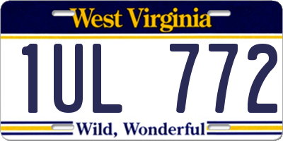 WV license plate 1UL772