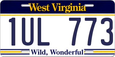 WV license plate 1UL773