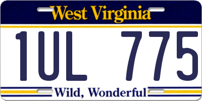 WV license plate 1UL775