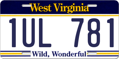 WV license plate 1UL781