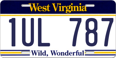 WV license plate 1UL787
