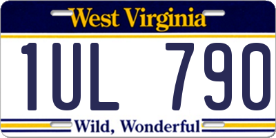 WV license plate 1UL790