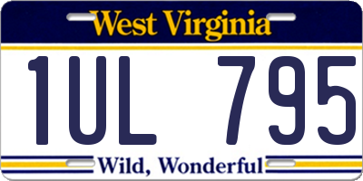 WV license plate 1UL795