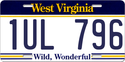 WV license plate 1UL796