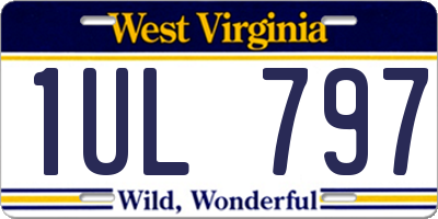 WV license plate 1UL797