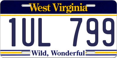WV license plate 1UL799