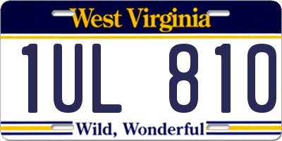 WV license plate 1UL810