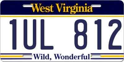 WV license plate 1UL812