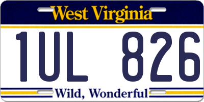 WV license plate 1UL826