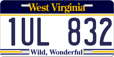 WV license plate 1UL832