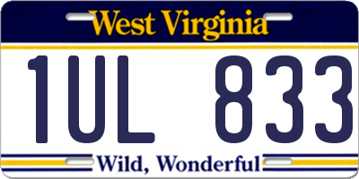 WV license plate 1UL833