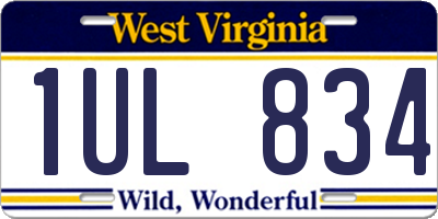 WV license plate 1UL834