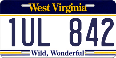 WV license plate 1UL842