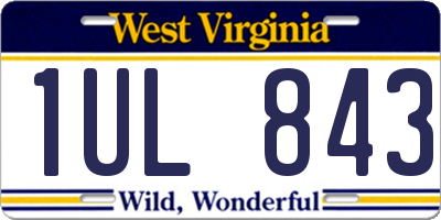 WV license plate 1UL843