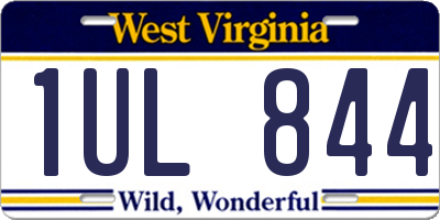WV license plate 1UL844