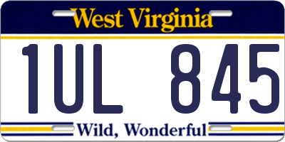 WV license plate 1UL845