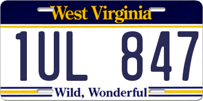 WV license plate 1UL847