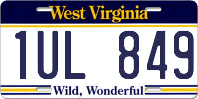 WV license plate 1UL849