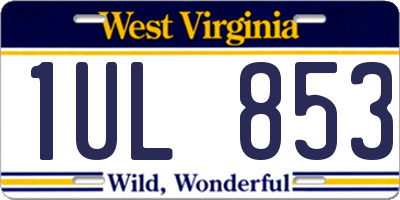 WV license plate 1UL853