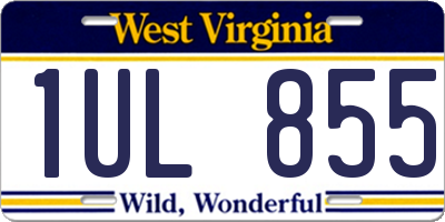 WV license plate 1UL855