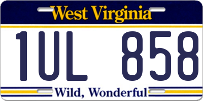 WV license plate 1UL858