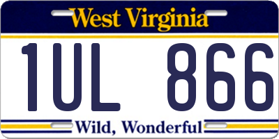 WV license plate 1UL866